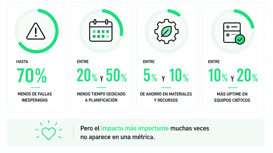 Up to 70% fewer failures, 20-50% less planning, 5-10% savings, 10-20% more uptime